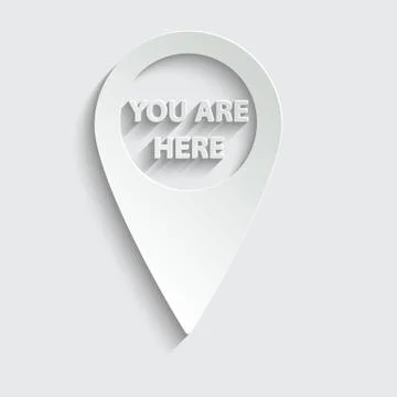 Map point icon. Location icon. You are here sign. line style. black vector Stock Illustration