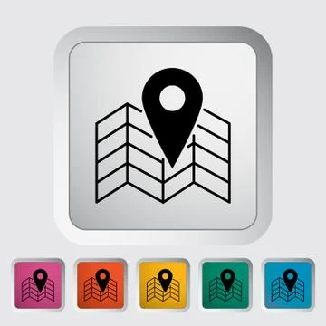 Map with point Stock Illustration
