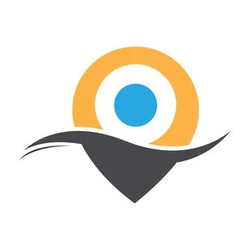 Map point location pin vector icon for mapping and satellite allocation Stock Illustration