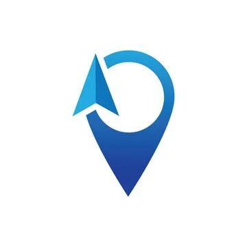 Map point location pin vector icon for mapping and satellite allocation Stock Illustration