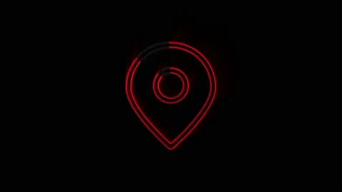 Map point on neon sign. Night bright advertisement. Motion graphics. Stock Footage 151547051