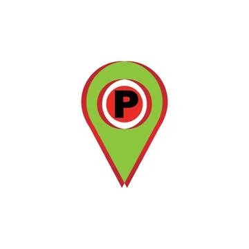 Map point parking Stock Illustration