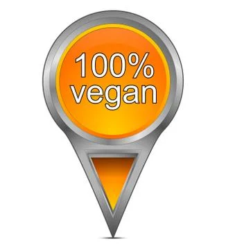 Map pointer with 100% Vegan - illustration Stock Illustration