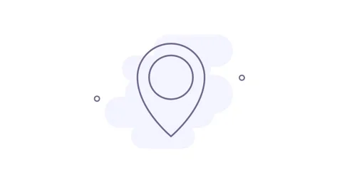 Map pointer 2d animated outline icon Video stock 263025081
