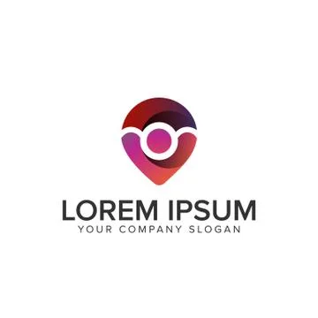 Map pointer 3d logo Stockillustratie