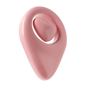 Map pointer 3d pin icon valentine. Pink geotag location point with heart Stock Illustration