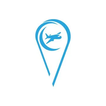 Map pointer with air plane icon.map pointer.vector illustration Stockillustratie