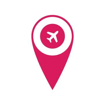Map pointer with air plane icon.map pointer.vector illustration Stock Illustration