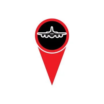 Map pointer with air plane icon.map pointer.vector illustration Stock Illustration