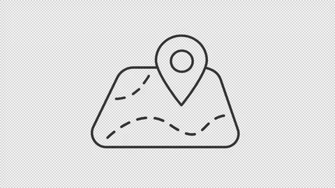 Map with pointer animated icon Video stock 267680984