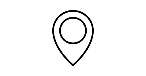 Map pointer animated outline icon Video stock 261393578