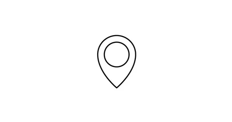 Map pointer animated outline icon Video stock 262175086