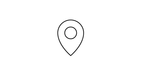 Map Pointer animated outline icon. Gps location pointer rotation appearance.. Stock Footage 319830813