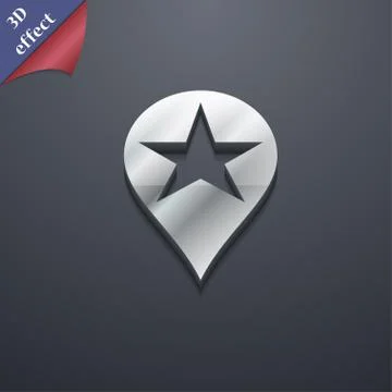 Map pointer award, GPS location  icon symbol. 3D style. Trendy, modern design Illustrazione stock