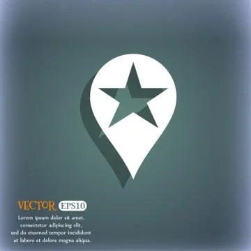 Map pointer award, GPS location  icon symbol on the blue-green abstract backg イラスト素材