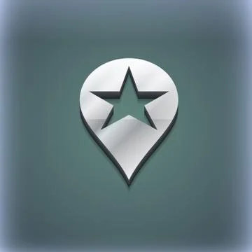 Map pointer award, GPS location icon symbol. 3D style. Trendy, modern design wit Stock Illustration