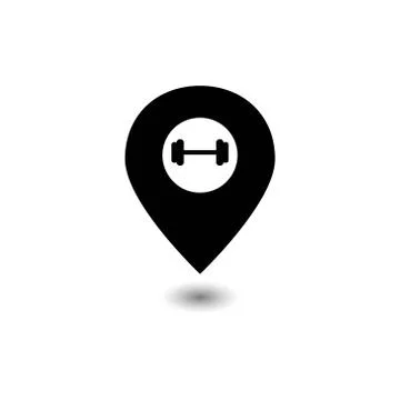 Map pointer barbells vector design template illustration Illustrazione stock