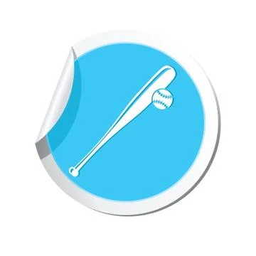 Map pointer with baseball icon Stock Illustration