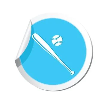 Map pointer with baseball icon Stock Illustration