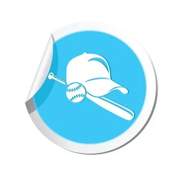 Map pointer with baseball icon Stock Illustration