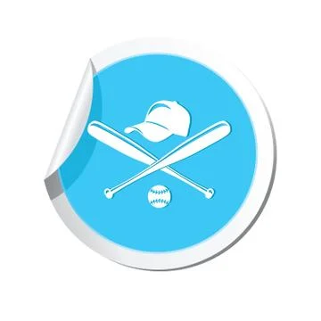 Map pointer with baseball icon Stock Illustration