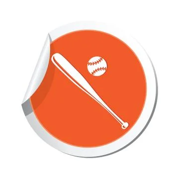 Map pointer with baseball icon Stock Illustration
