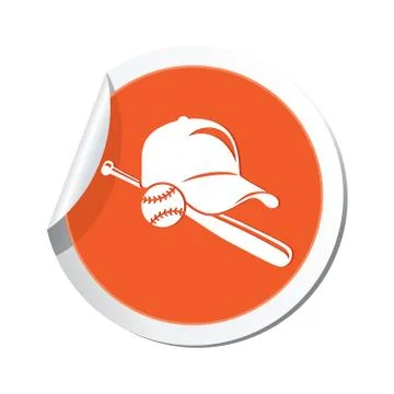 Map pointer with baseball icon Stock Illustration