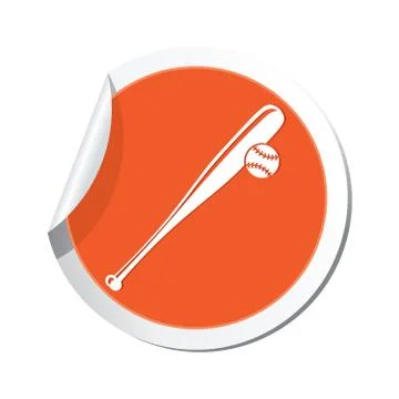 Map pointer with baseball icon Stock Illustration