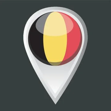 Map Pointer With Belgium Flag Stock Illustration