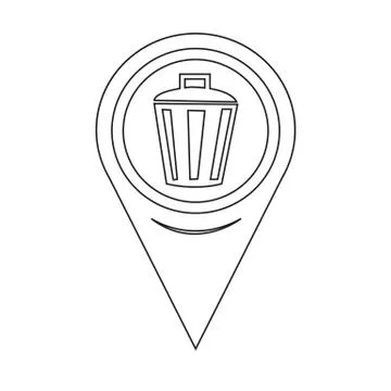 Map Pointer Bin Icon 스톡 일러스트