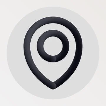 Map pointer blended bold black line icon Stock Illustration