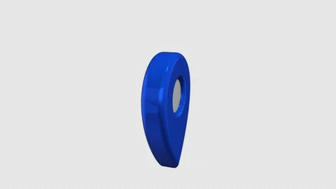 Map pointer blue color. Geolocation mark 3d. Alpha channel 動画素材 141425533