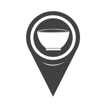Map Pointer Bowl Icon Stock Illustration