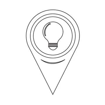 Map Pointer bulb icon イラスト素材