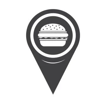 Map Pointer Burger icon イラスト素材