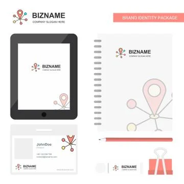 Map pointer  Business Logo, Tab App, Diary PVC Employee Card and USB Brand St Stock Illustration