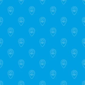 Map pointer with businessman pattern seamless blue Illustrazione stock