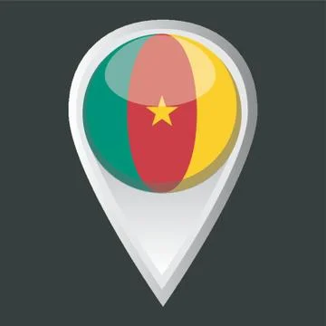 Map Pointer With Cameroon Flag イラスト素材