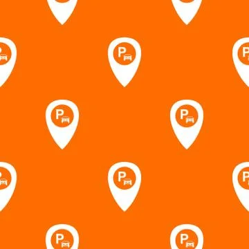 Map pointer with car parking pattern seamless Stock Illustration