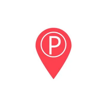 Map pointer car parking solid icon, navigation Stock Illustration