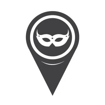 Map Pointer Carnival Mask Icon Stock Illustration