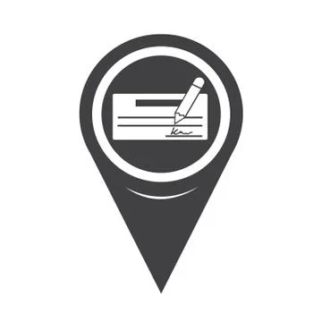 Map Pointer cheque icon Stock Illustration