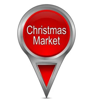 Map pointer with Christmas Market - 3D illustration Illustrazione stock