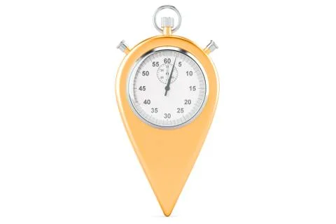 Map pointer with chronometer. 3D rendering イラスト素材
