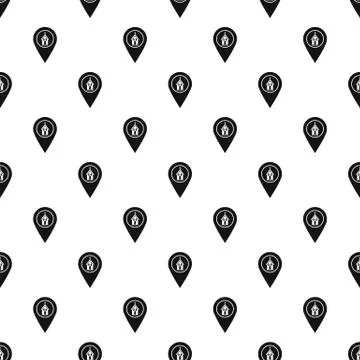 Map pointer with church pattern vector Illustrazione stock