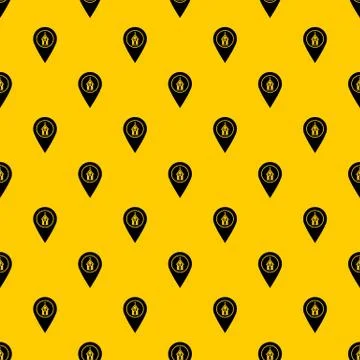 Map pointer with church pattern vector Illustrazione stock