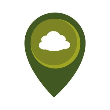 Map pointer with circle interior with cloud イラスト素材