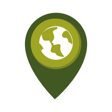 Map pointer with circle interior with planet earth Stockillustratie