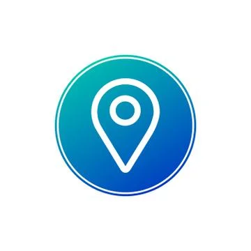 Map pointer in circle, location pin. Navigation sign. vector illustration iso 库存插图