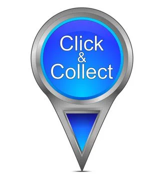 Map pointer with Click and Collect – illustration Stock Illustration